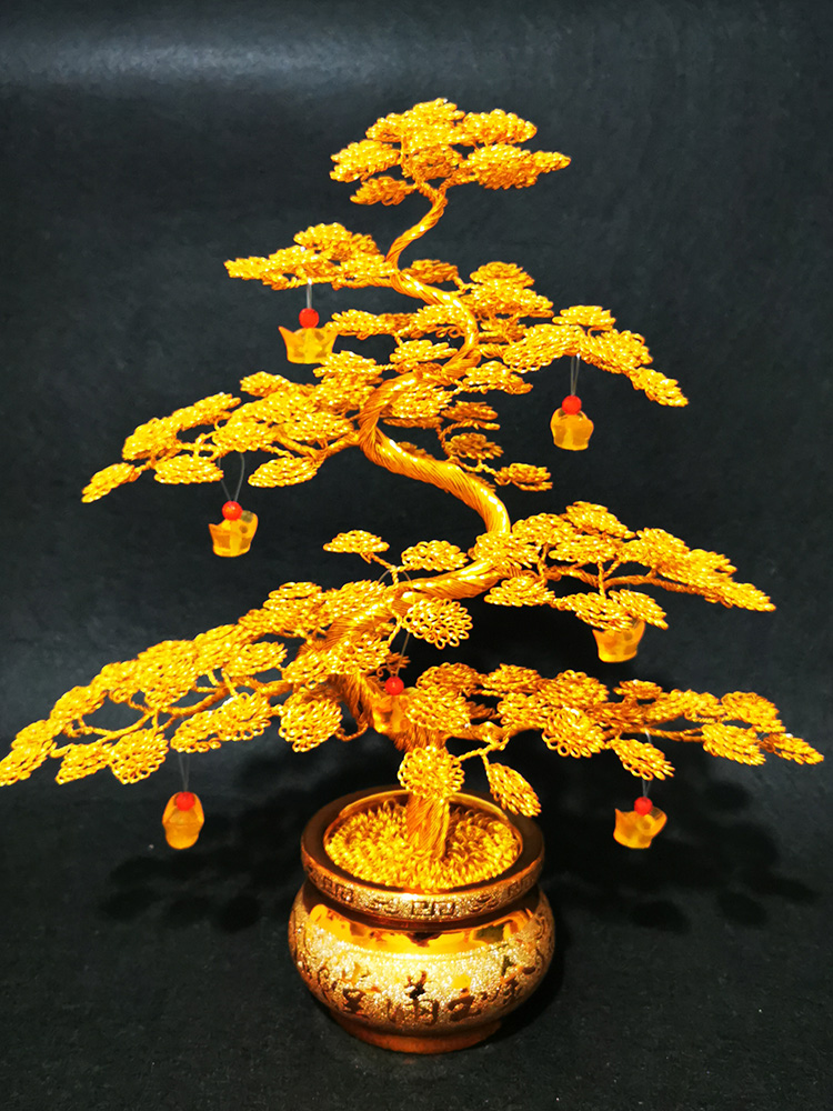 鋁線純手工藝品 招財(cái)桌面擺件，打造客廳開業(yè)裝飾新風(fēng)尚